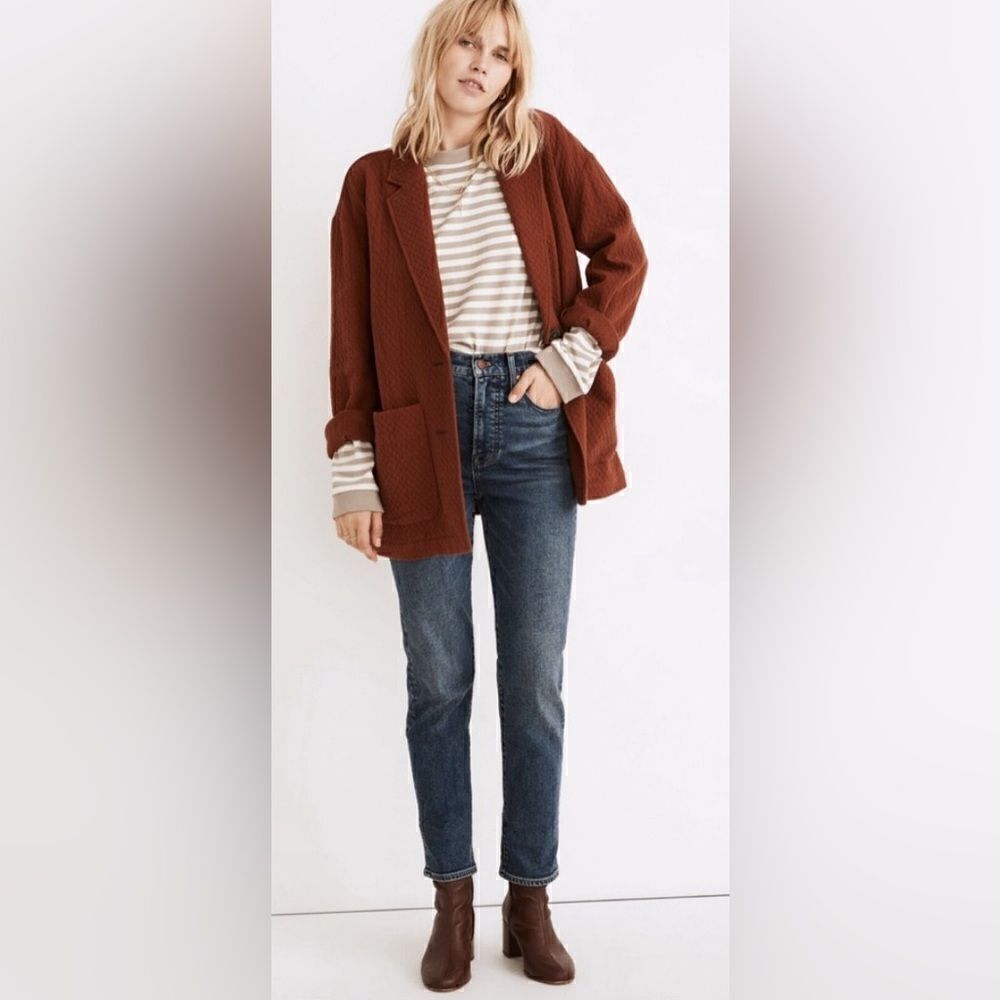 Madewell Diamond Jacquard Shaw Blazer. NWT XS - Picture 2 of 10
